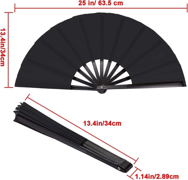 Large Silk Fan black 2 Foldable Red Silk Chinese Tai Chi Folding Fan For Me Carousel 2