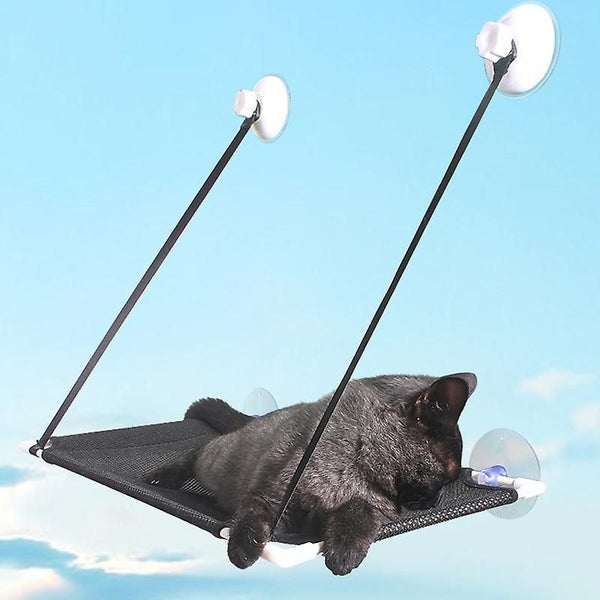 Black Cat Hammock Cat Window Hammock Cat Window Seat Bed With Button Suction Carousel 1
