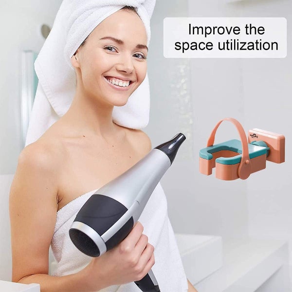 Hair Dryer Holder Wall-mounted Hair Dryer Holder 180 Degree Rotating Holder Carousel 2