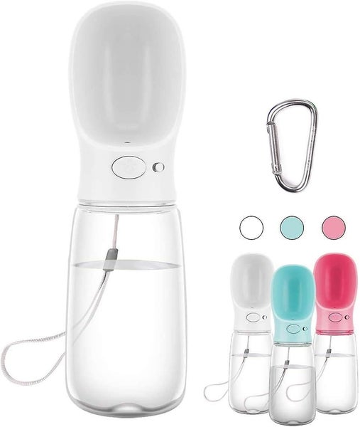White Portable Dog Water Bottle 550ml Food Grade Antibacterial Travel Water B Carousel 1