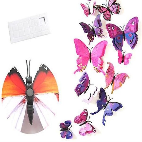 Purple 24 Pieces 3d Butterfly Wall Stickers Butterfly Decoration For Party B Carousel 5