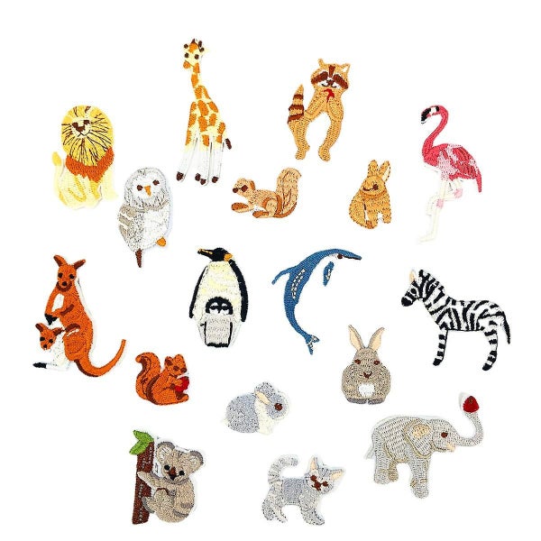 17 Pack Clothing Iron-on Patches Animal Iron-on Patches With Cute Animal Style Carousel 1