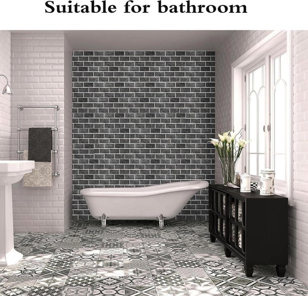 12 Sheets Black Tile Stickers Peel And Stick Vinyl Backsplash Tiles Self Adhe Carousel 5