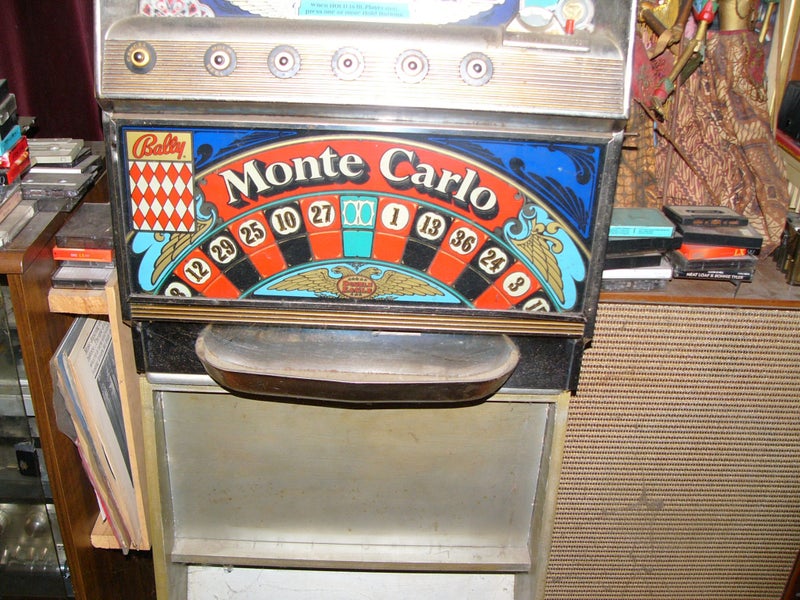 Bally One armed bandit Monte carlo slot machine 5 reel Pokie with Roulette Carousel 7