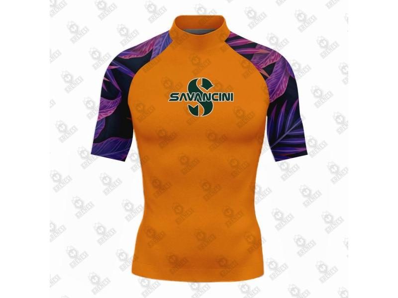 Savancin Men's Short Sleeve Surfing Tight Swimwear UV Protection Water Sports Carousel 1