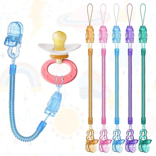 5 Baby Pacifier Clips Baby Dummy Clips Spring Dummy Clips For Boys And Girls Carousel 5