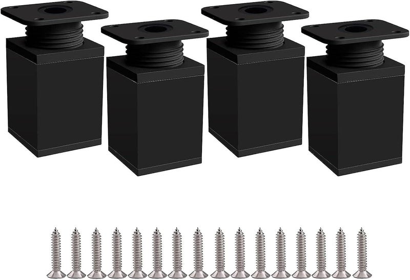 Black Adjustable Furniture Legs 4 Pcs Cabinet Legs 50mm Adjustable Height 0-2 Carousel 1