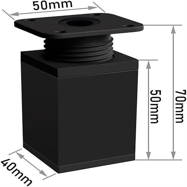 Black Adjustable Furniture Legs 4 Pcs Cabinet Legs 50mm Adjustable Height 0-2 Carousel 2