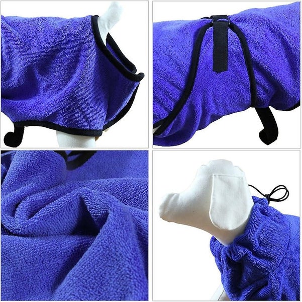 Soft Microfiber Pet Dog Bathrobe l Size: 60cm Body Length Super Absorbent D Carousel 5