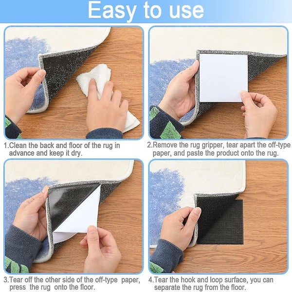 Carpet Hook Anti Slip Pad Anti Slip Sticker Square 10pcs Black Carousel 5