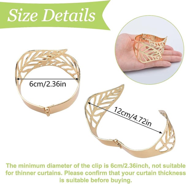 Curtain Tiebacks 2 Pieces Metal Curtain Rope Buckles Hollow Leaf Decorative C Carousel 2