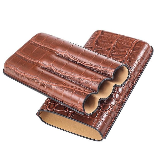 2 Pieces Crocodile Leather Cigar Humidor 3 Tubes Portable Cigar Box High Qua Carousel 5