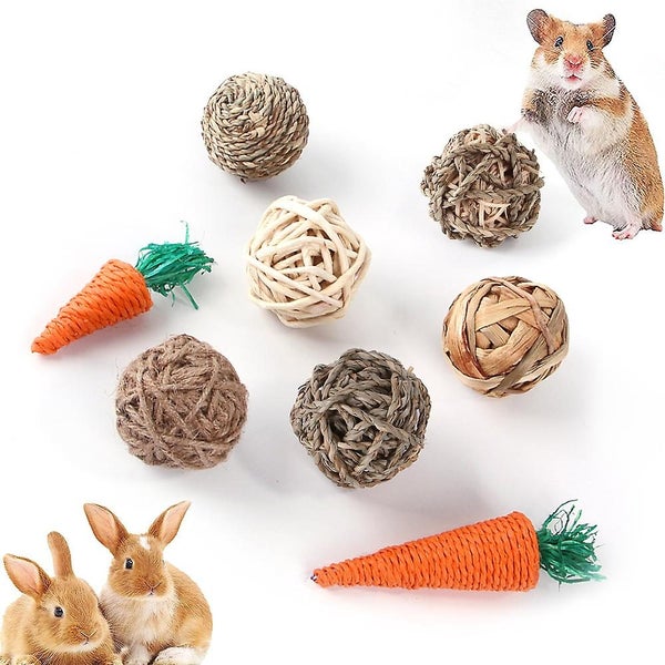 6 Pack Small Animal Play Balls Chew Grass Balls And Rolling Chew Toys For Imp Carousel 1