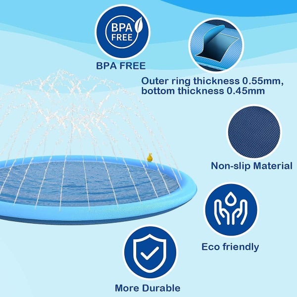Splash Watering Mat For Dogs 150cm Thick Dog Pool Tub Summer Playset And Wa Carousel 2