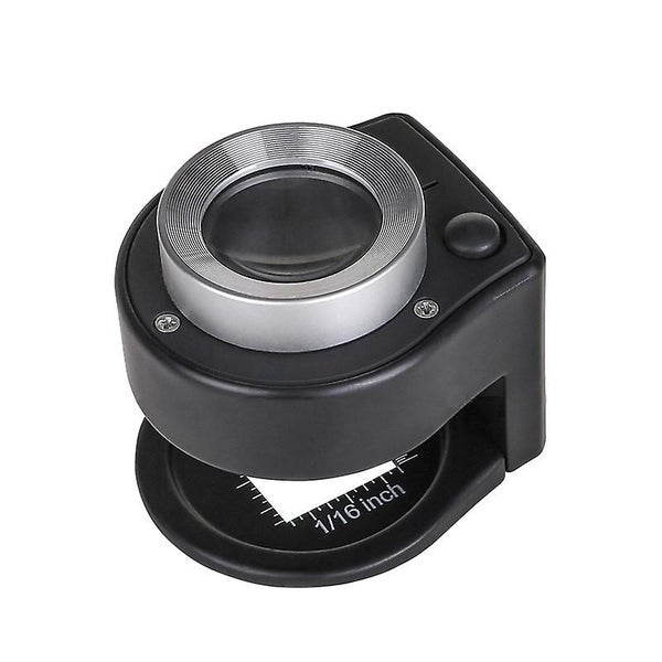 Black 30x Lighted Jewelers Loupe 6 Lights Metal Desktop Magnifying Glass Por Carousel 1