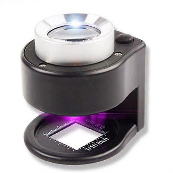 Black 30x Lighted Jewelers Loupe 6 Lights Metal Desktop Magnifying Glass Por Carousel 5