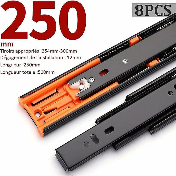 Set Of 8 Drawer Slides 250mm Ball Bearing Drawer Slides Soft And Silent Closi Carousel 2
