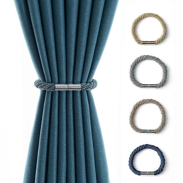 2pcs Blue Magnetic Curtain Tieback Curtain Clips Rope Curtain Holder For Decor Carousel 1