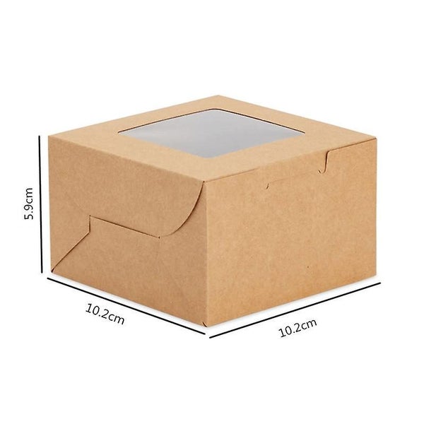 Brown Kraft Paper Boxes With Clear Window pack Of 35 Cake Box 10.2 X 5.9 C Carousel 5