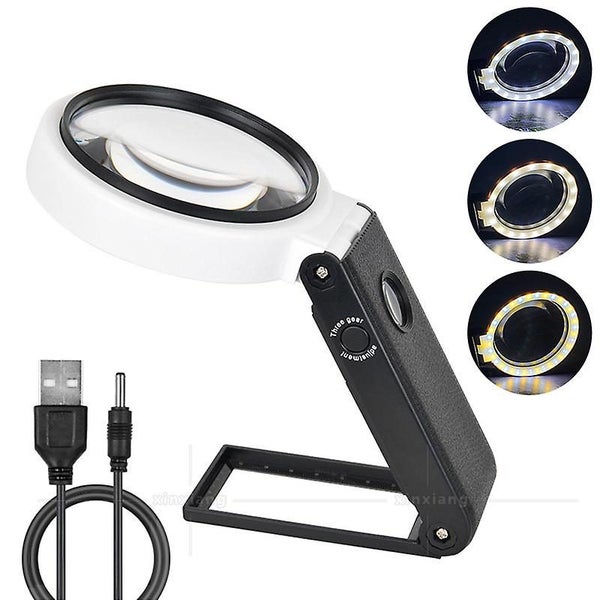 110mm Hands-free Magnifier With Three Light Modes For Coin Jewelry Crafts Hobb Carousel 1