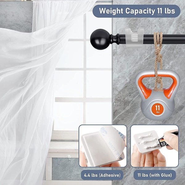 12 Pack Self Adhesive Curtain Rod Bracket Hooks No Drilling Wall Ring Clips F Carousel 5