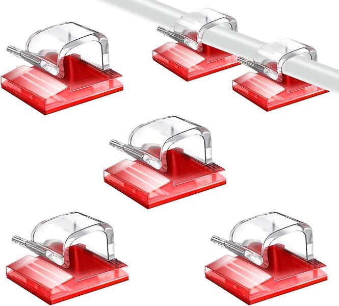 50 Pack Self Adhesive Cable Management Clips For Tv Pc Laptop Office Home Carousel 1