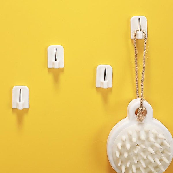 50 Adhesive Curtain Rod Hooks White Carousel 2