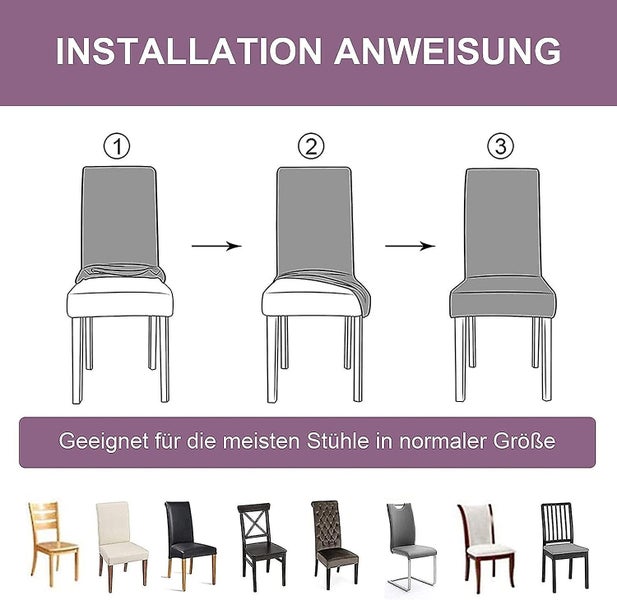 Maroon-4 Pieces Chair Covers Stretch Dining Chair Cover Modern Chair Protecto Carousel 5