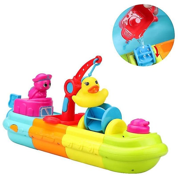 Toddler Baby Bath Boat Fun Toy Bathroom For Kids Bath Boat Pressure Jet Floati Carousel 2