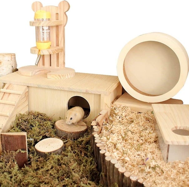 Small Animal Toy Wheel Hamster Exercise Wheel Hamster Wheel Silent Wooden H Carousel 5