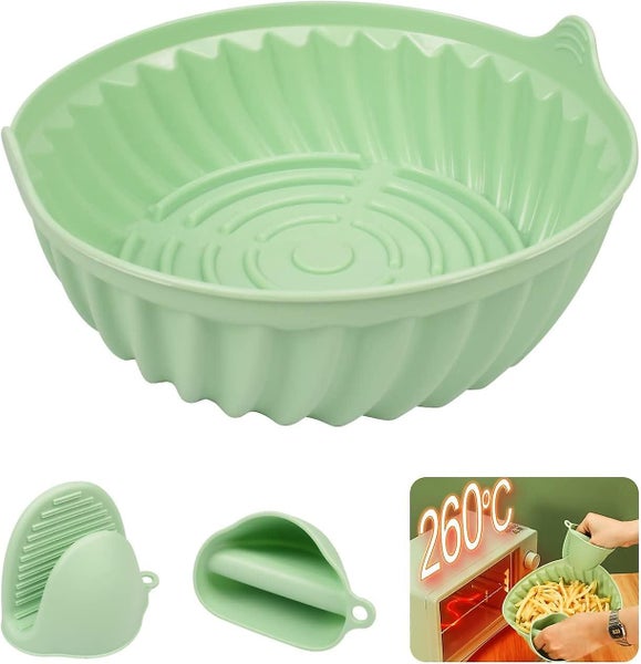 Air Fryer Accessory 19cm Silicone Fryer Basket Non-stick Reusable Silicone A Carousel 1