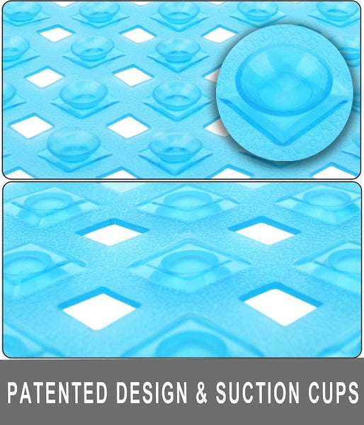 Transparent Non-slip Bath Mat blue 88 * 40 Cm Anti-bacterial And Anti-mou Carousel 5