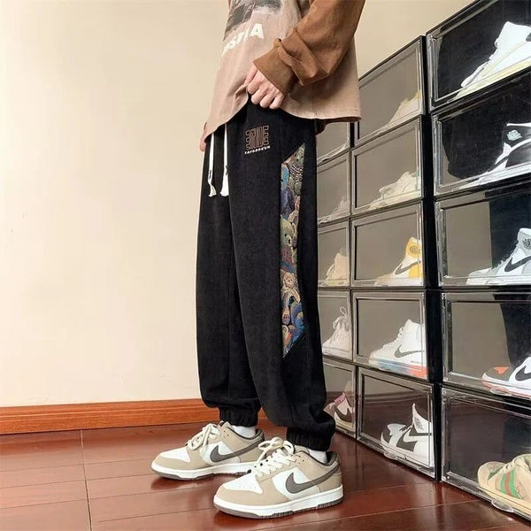 Loose Men Casual Pants Spring Autumn Trendy Gray Pants Sports Men Wide Leg Carousel 1