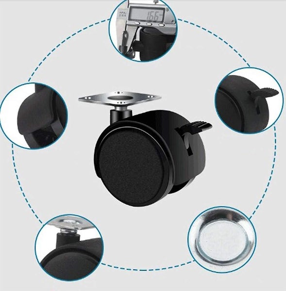 Double Wheeled Furniture Casters pack Of 6 38mm 360 Rotating Nylon Casters Carousel 5