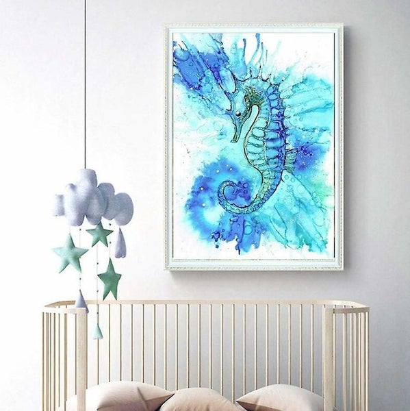 Diamond Painting Full Rhinestones Blue Seahorse Animals Diy Diy 5d Diamond Em Carousel 5