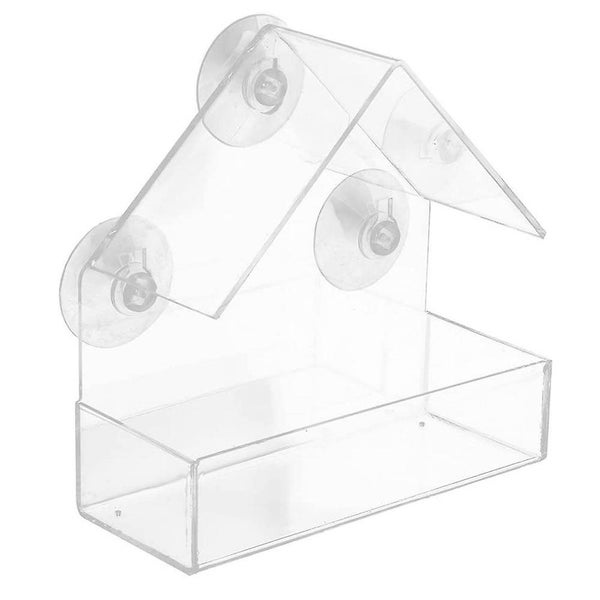 Acrylic Window Bird Feeder For Small Birds Only 15x15x6cm Window Bird Feeder Carousel 1