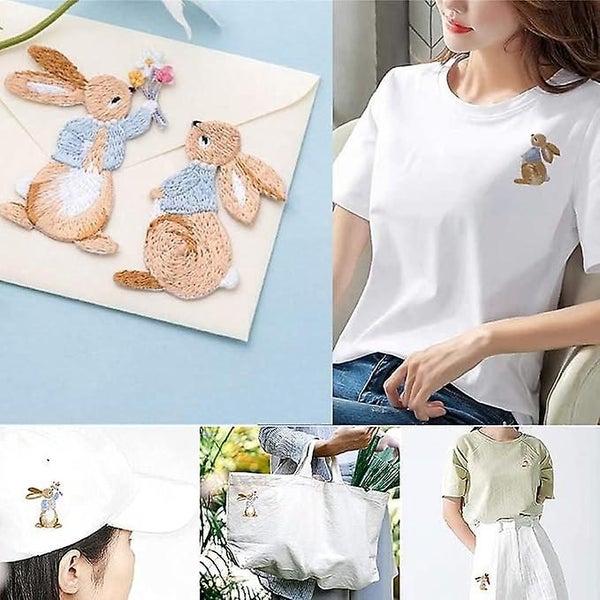 6-piece Set Of Stitching Patches Rabbit Applique Patches Embroidered Patches Carousel 5