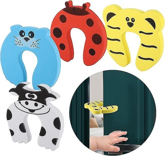 Set Of 4 Anti-pinch Door Stopper Baby Safety Foam Door Stopper Animals Baby G Carousel 1