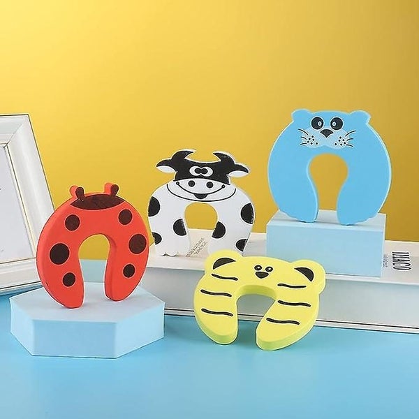 Set Of 4 Anti-pinch Door Stopper Baby Safety Foam Door Stopper Animals Baby G Carousel 2