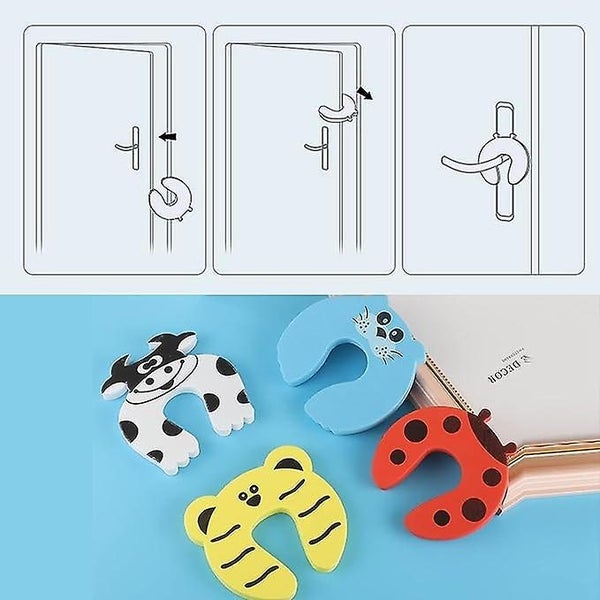 Set Of 4 Anti-pinch Door Stopper Baby Safety Foam Door Stopper Animals Baby G Carousel 5