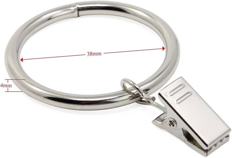 silver 20pcs Curtain Rings With Clips Stainless Steel Curtain Rings With Cl Carousel 2