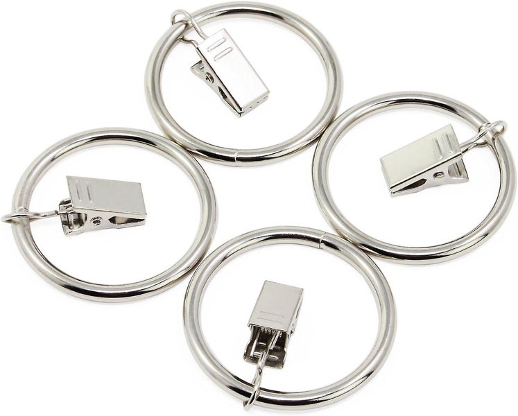 silver 20pcs Curtain Rings With Clips Stainless Steel Curtain Rings With Cl Carousel 5