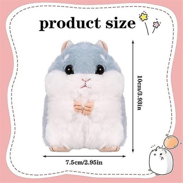 3 Cute Hamster Keychains blue Brown Gray Soft Plush Keychain Hamster Penda Carousel 2