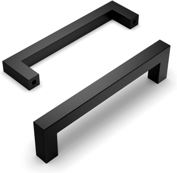 Set Of 10 Black Kitchen Cabinet Handles 128mm Center Distance Stainless Steel Carousel 1
