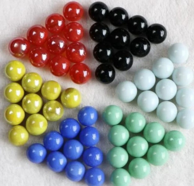 10Pcs Set 16mm Porcelain Glass Balls In Red Yellow Blue Green White Black Carousel 2