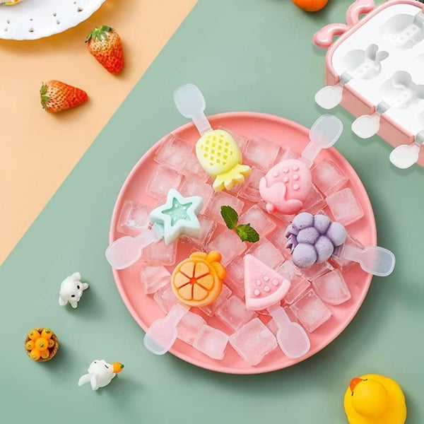fruit Series Pink 1 Piece Ice Cream Mold Animal Silicone Ice Cream Mold Re Carousel 2