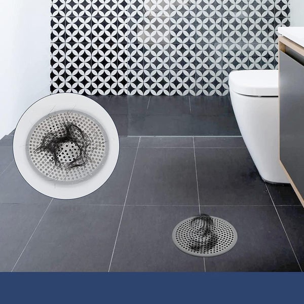 Shower Drain Hair Catcher strainer stainless Steel And Silicone Carousel 1