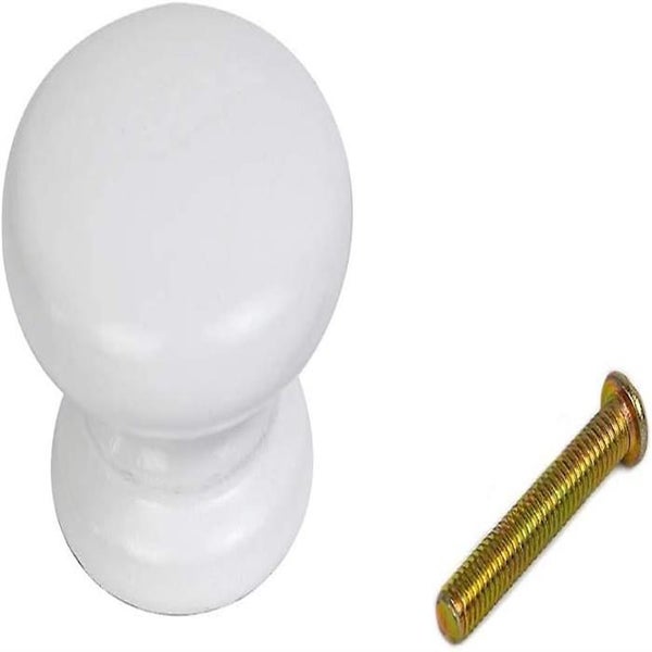 10pcs Drawer Knob Pull Handle White Wooden Cabinet Knobs For Home Office Kitch Carousel 2