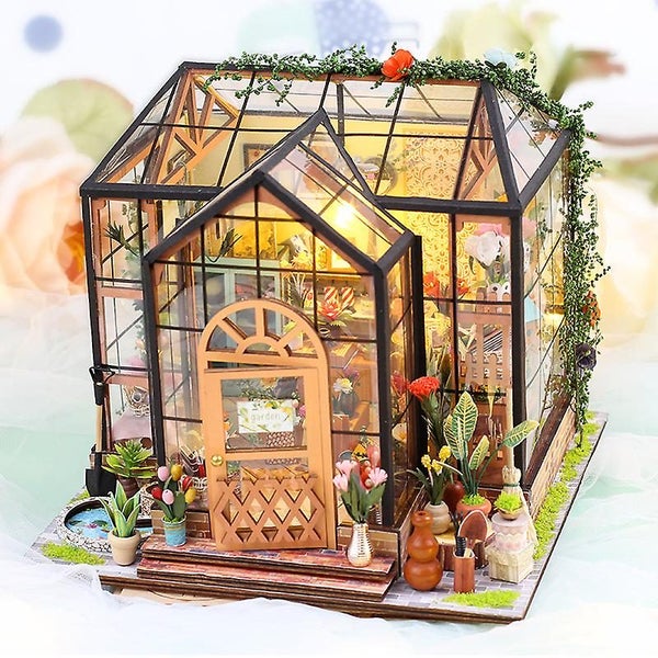 garden Housewooden Dolls Model Furniture Renovation Kits Diy Woodcraft Gre Carousel 1