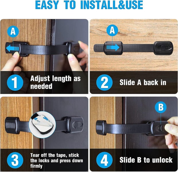 Baby Safety Locks Set Of 5 Child Safety Closet Locks With 3m Adhesive Baby S Carousel 5